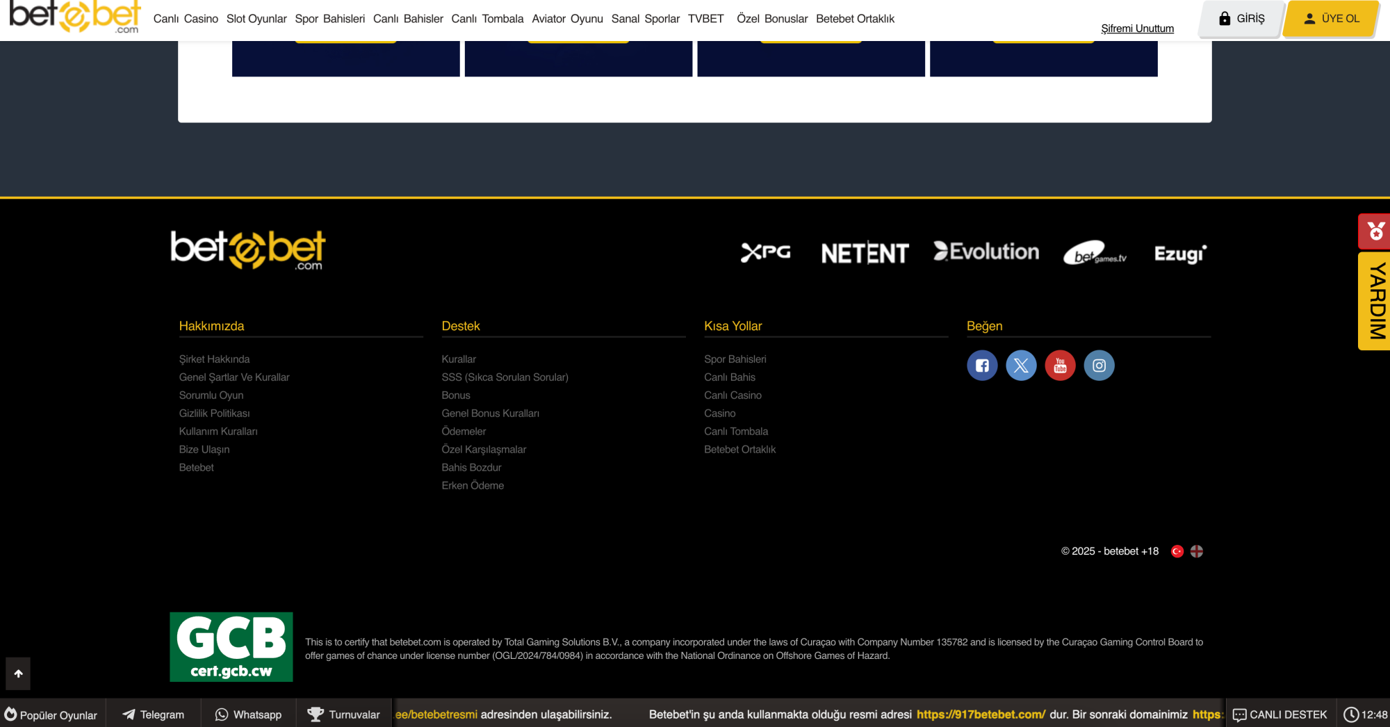 Betebet Giriş